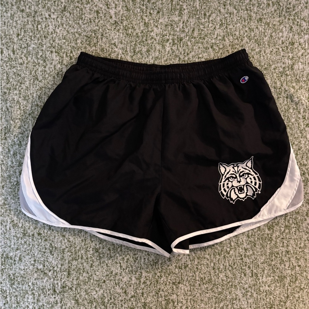 University of Arizona Wildcats. Champion running shorts. Black and white.